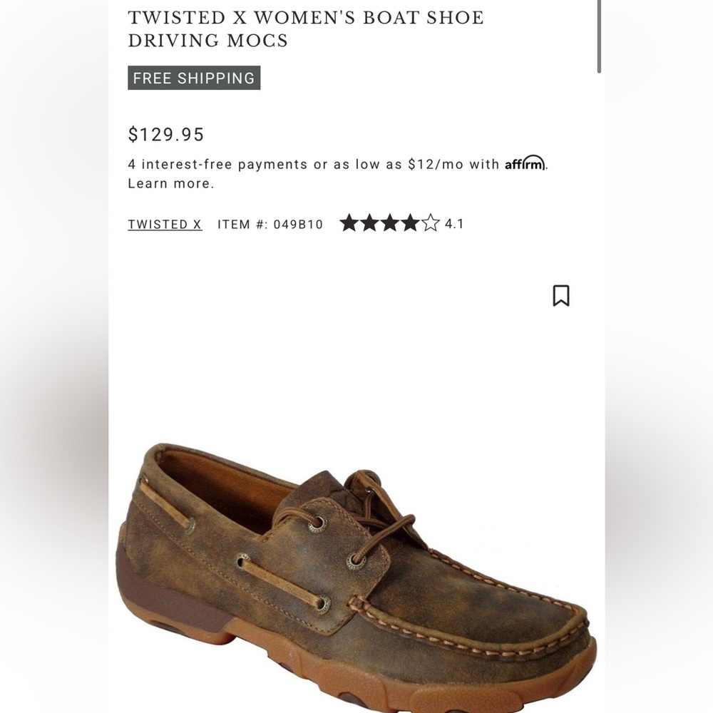 Twisted X Brown Boat Shoes with Moccasin Stitching